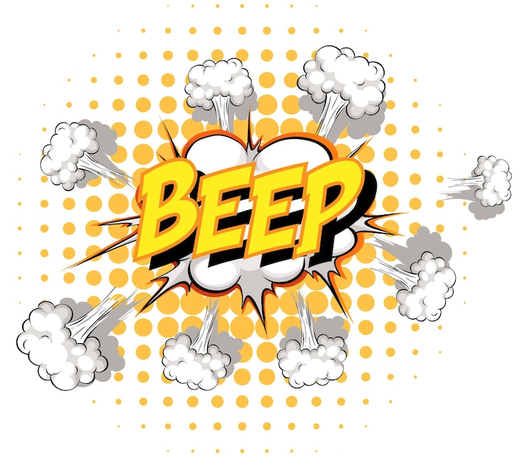 Free Vector comic speech bubble with beep text