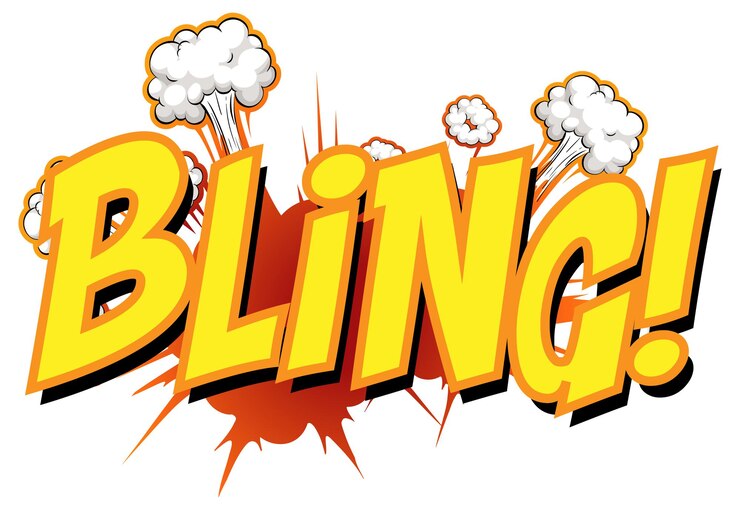 Free Vector comic speech bubble with bling text