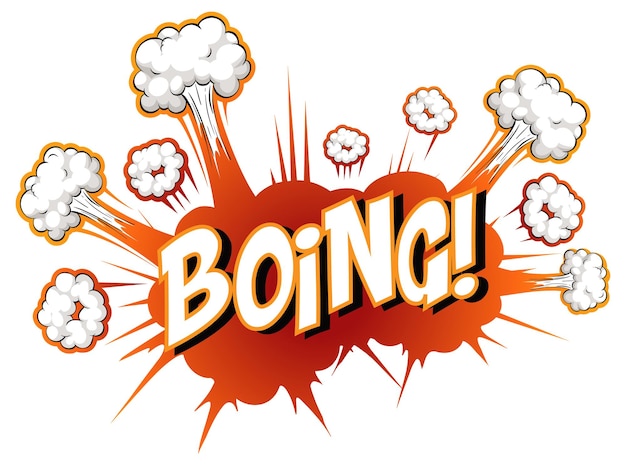 Free vector comic speech bubble with boing text