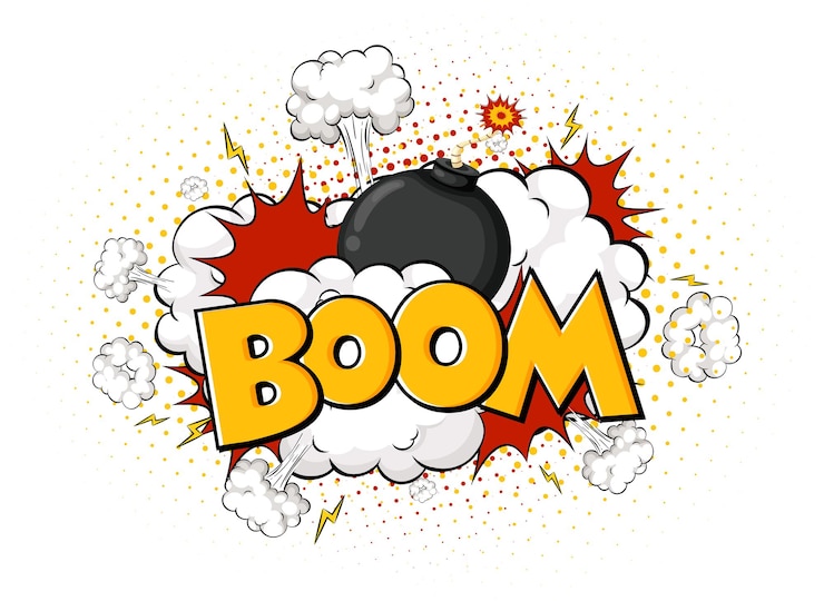 Free Vector comic speech bubble with boom text