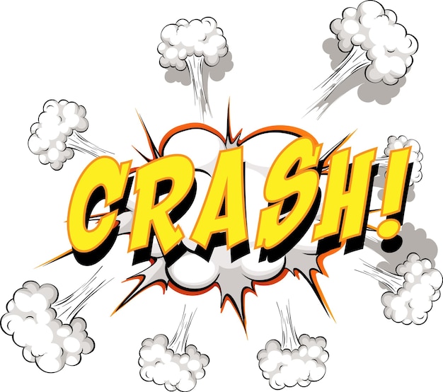 Free vector comic speech bubble with crash text