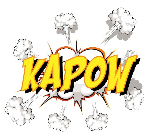 Free vector comic speech bubble with kapow text