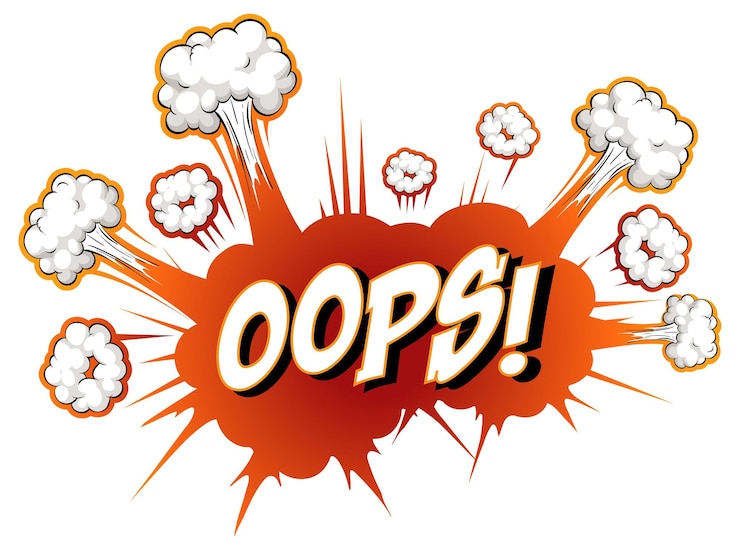 Free Vector comic speech bubble with oops text