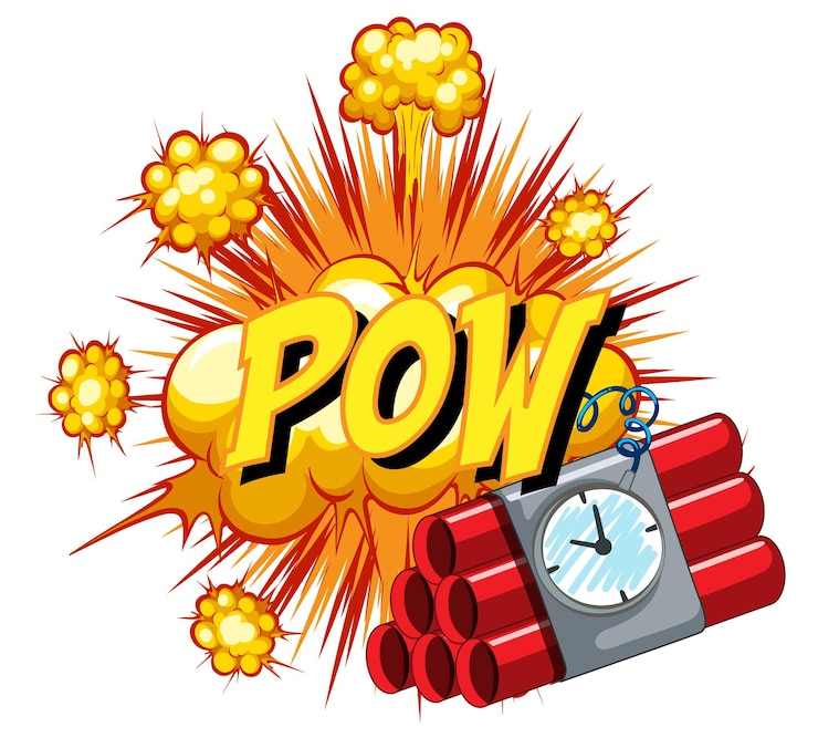 Free Vector comic speech bubble with pow text