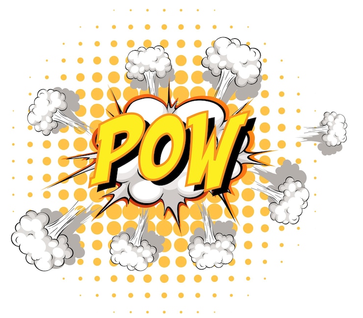 Free Vector comic speech bubble with pow text