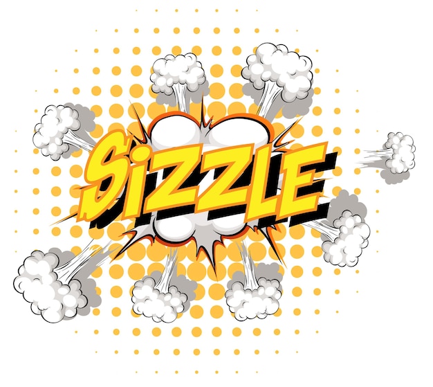 Free vector comic speech bubble with sizzle text