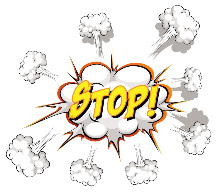 Free Vector comic speech bubble with stop text