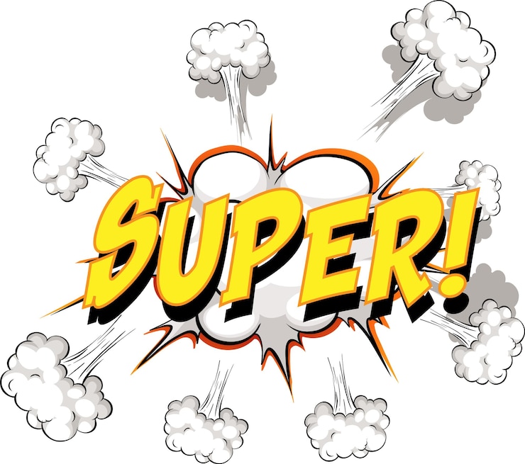 Free Vector comic speech bubble with super text
