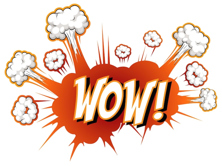 Free Vector comic speech bubble with wow text