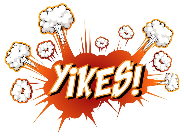 Free Vector comic speech bubble with yikes text
