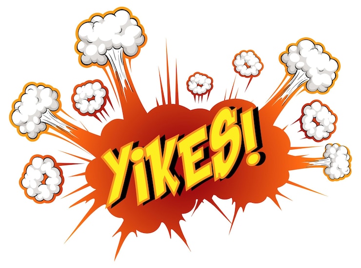 Free Vector comic speech bubble with yikes text