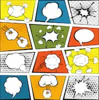 Vettore gratuito comic speech bubbles set