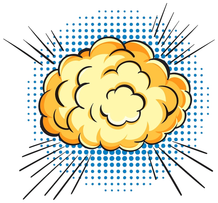 Free Vector comic style explosion cloud illustration