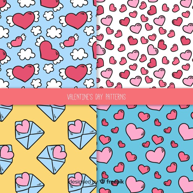 Comic valentine pattern collection