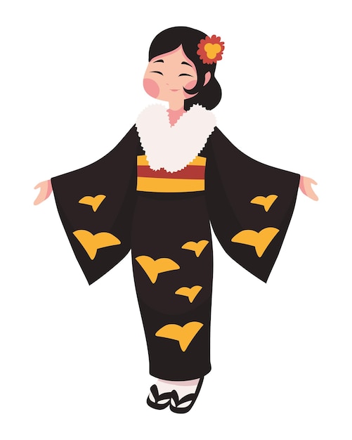 Free vector coming of age day japanese girl illustration