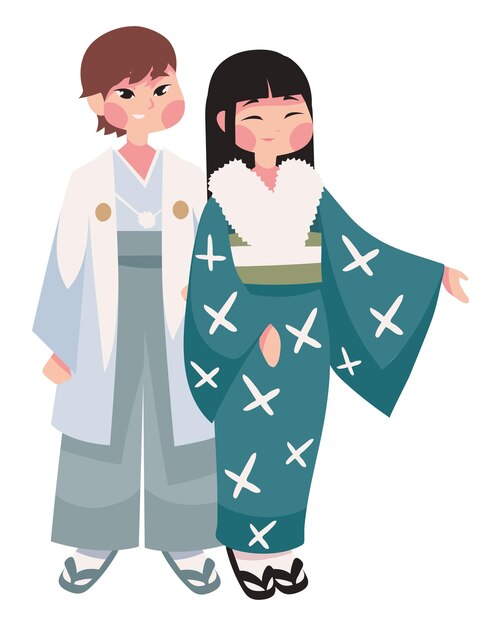 coming of age day man and woman illustration
