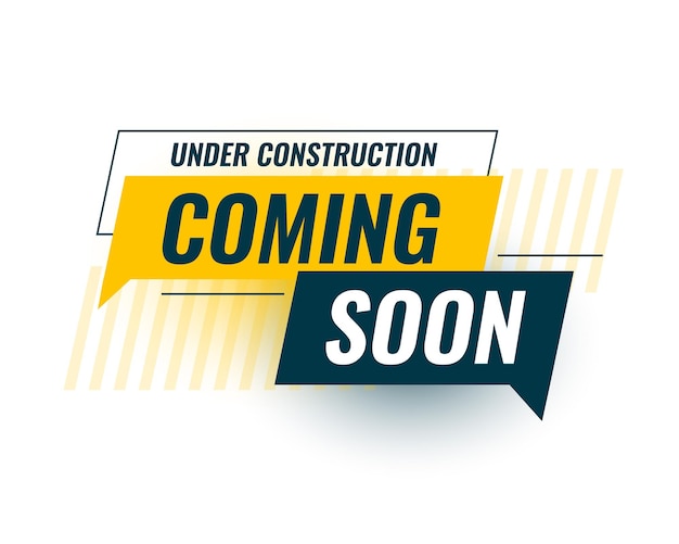 Free vector coming soon under construction background for brand promo