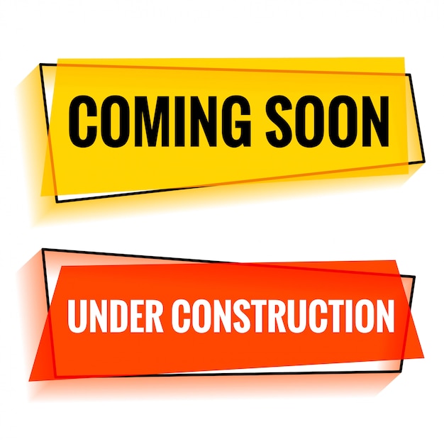 Coming soon and under construction two web banner