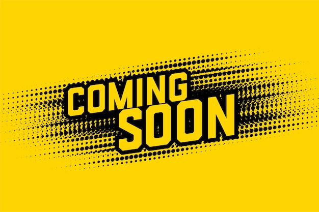 Free vector coming soon halftone style design background template