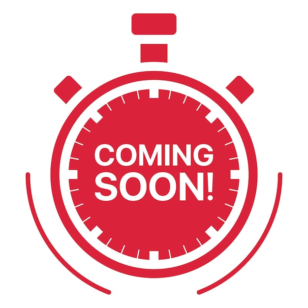 Coming soon stopwatch timer red