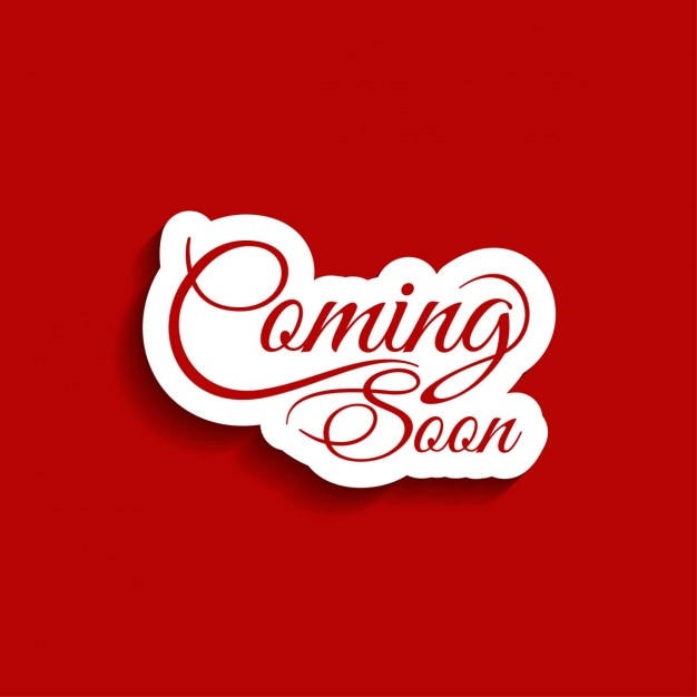 Coming soon text red background