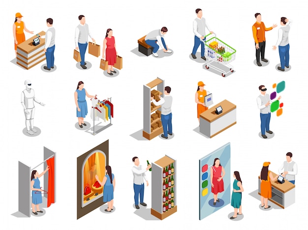 Free vector commercial consumers isometric people