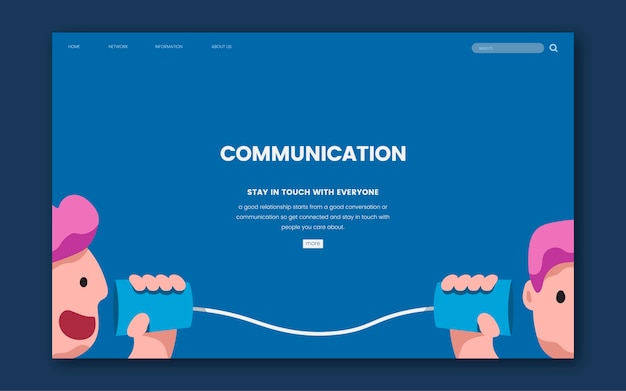 Free vector communication and information website graphic