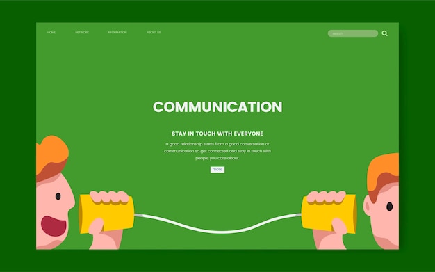 Free vector communication and information website graphic