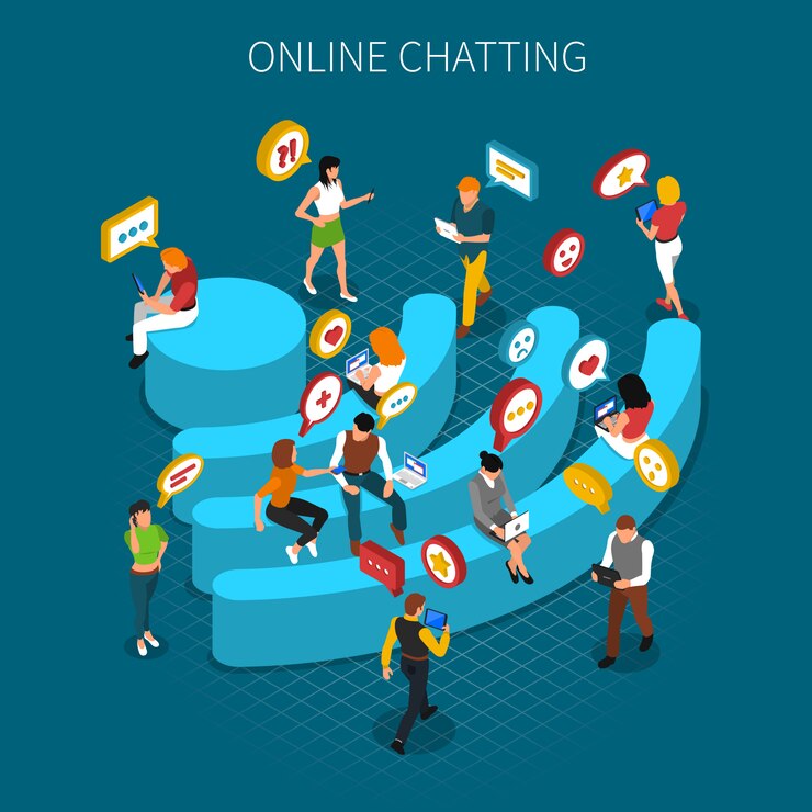 Free Vector communication isometric concept