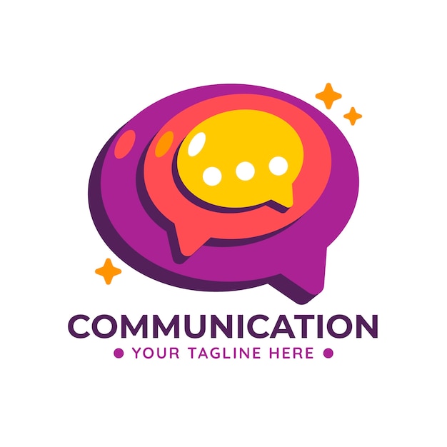 Free vector communication  logo design template