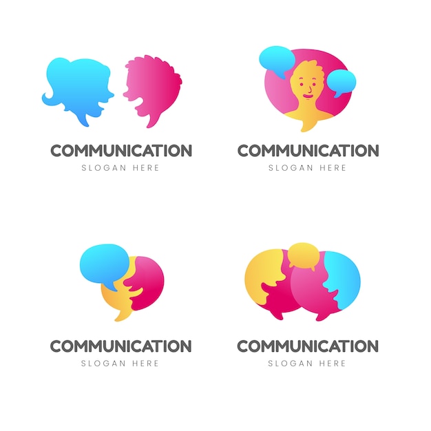 Vettore gratuito modello di progettazione del logo di comunicazione