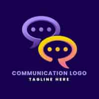 Vettore gratuito progettazione del modello di logo di comunicazione