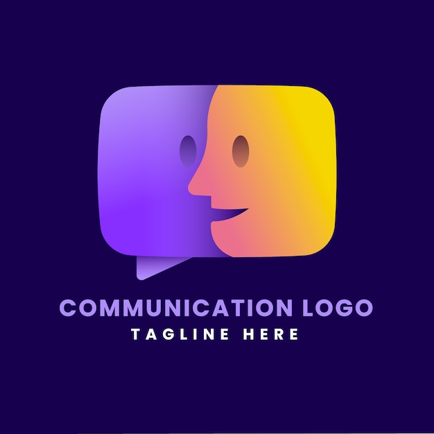 無料ベクター コミュニケーションのロゴのテンプレート デザイン