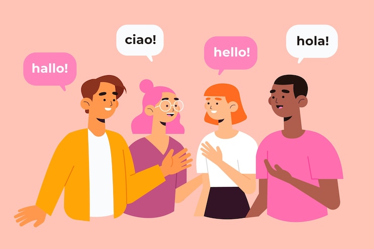 Free Vector communication in multiple languages