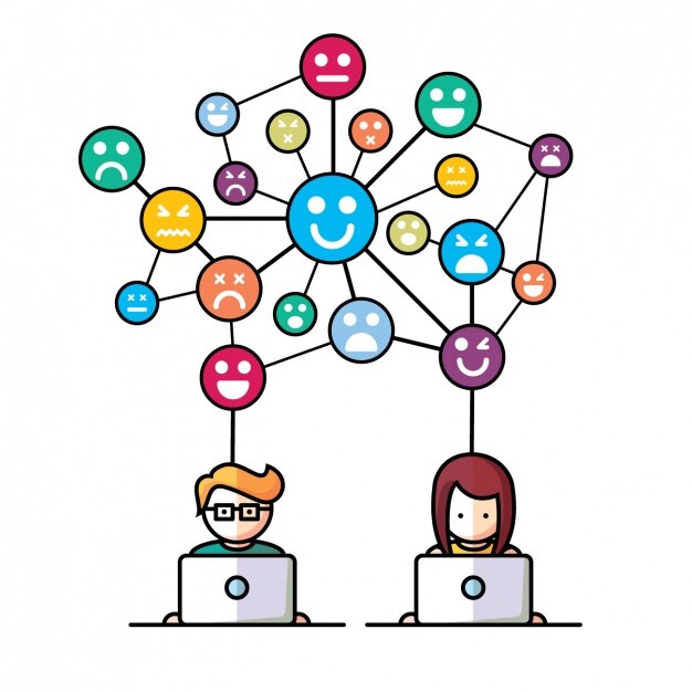 Free Vector communication through internet design