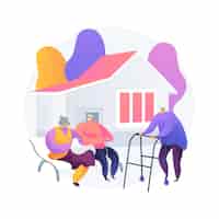 Free vector communities for older people abstract concept vector illustration. community for seniors, old people social activity, housing facility for elderly citizen, independent living abstract metaphor.
