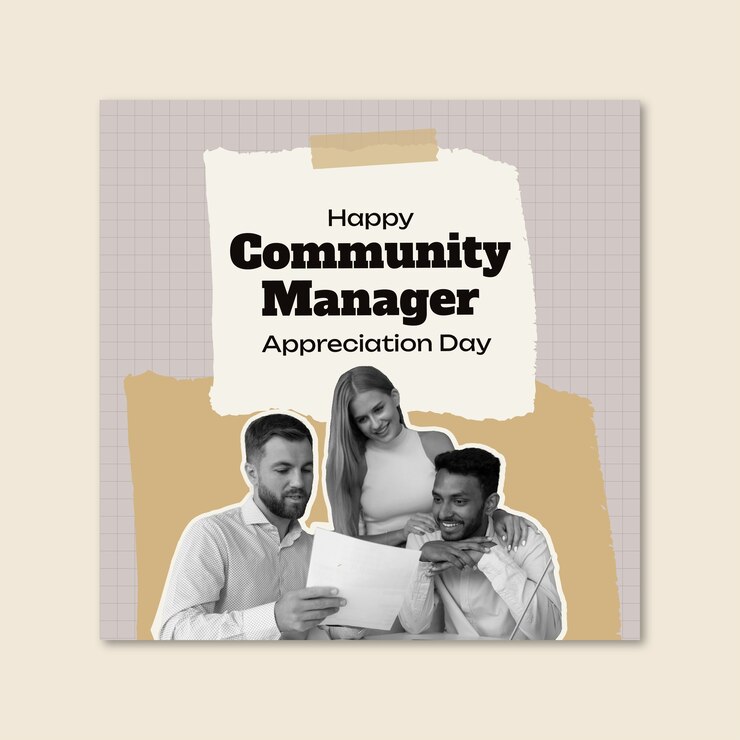 Free Vector community  instagram post template design