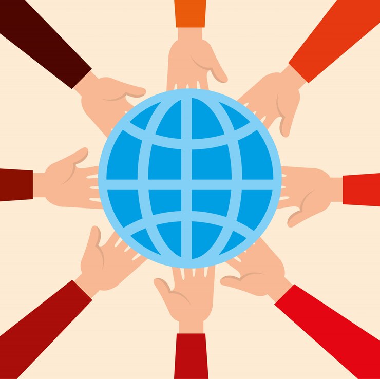 Free Vector community together background