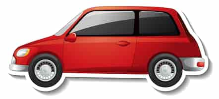 Free vector compact car cartoon sticker on white background