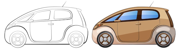 Free vector compact car vector illustration progression