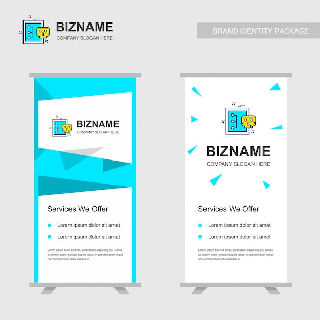 Free vector company ads banner design with company logo vector