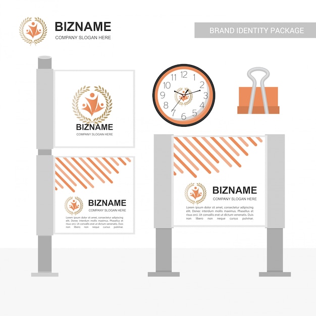 会社ロゴベクトルを使用した会社広告のバナーデザイン