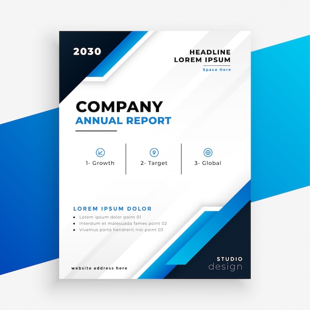 Free vector company annual report brochure business template design