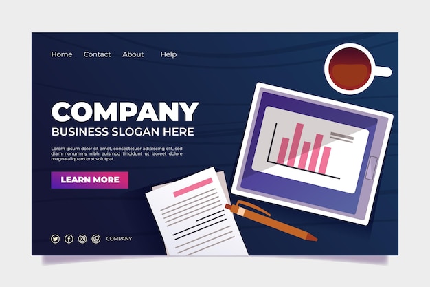 Company branding landing page design template