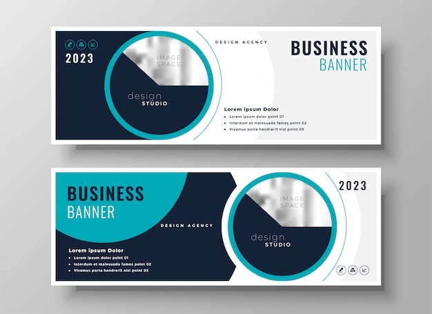 Free vector company business banner professional layout design