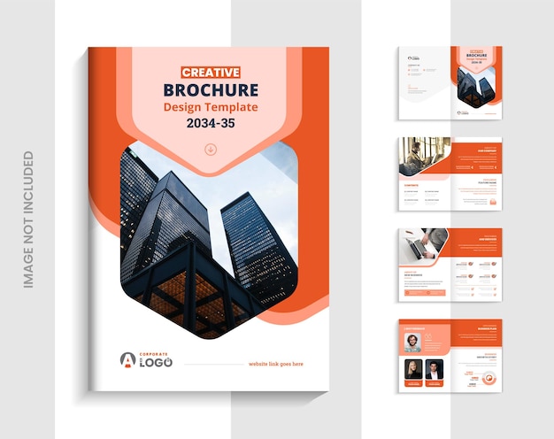 Company business brochure design template Premium Vector