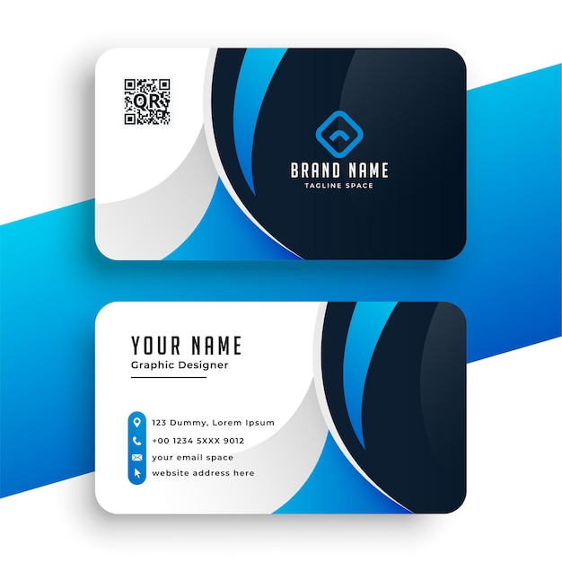 Free vector company business card in blue color