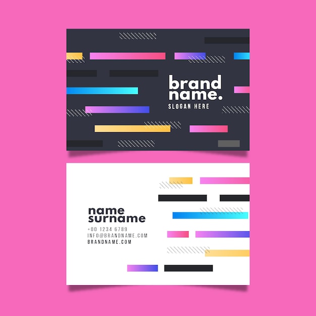 Company card with colorful lines