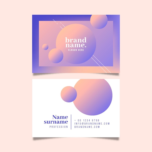 Free vector company card with gradient abstract shapes