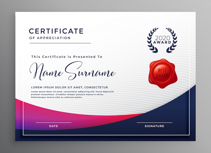 Free Vector company certificate template elegant design vector illustration